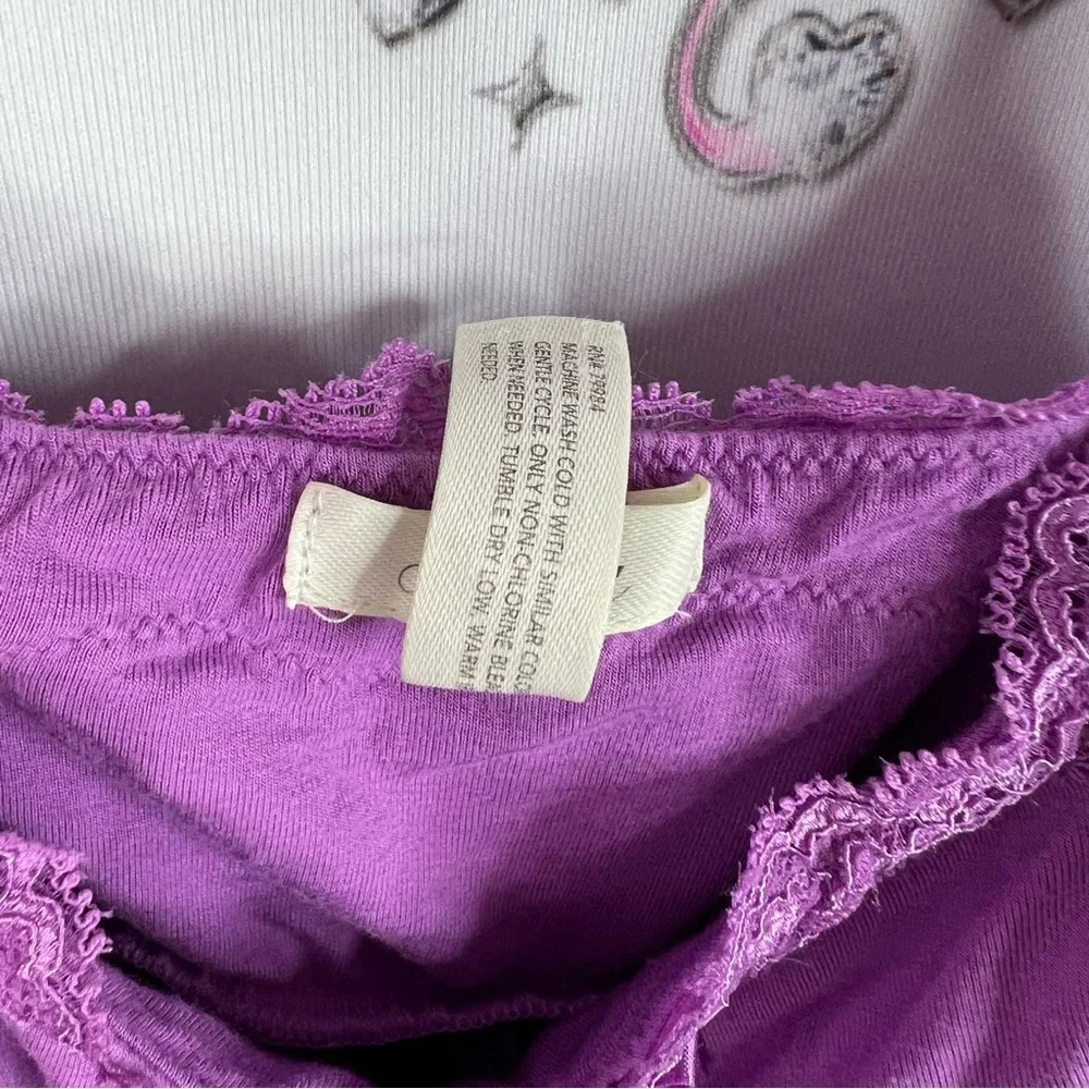 Soma tank top fairy hem asymmetrical lace cinch sexy Lavender Lace Trim Top - Picture 6 of 7